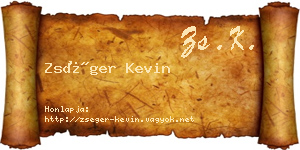 Zséger Kevin névjegykártya